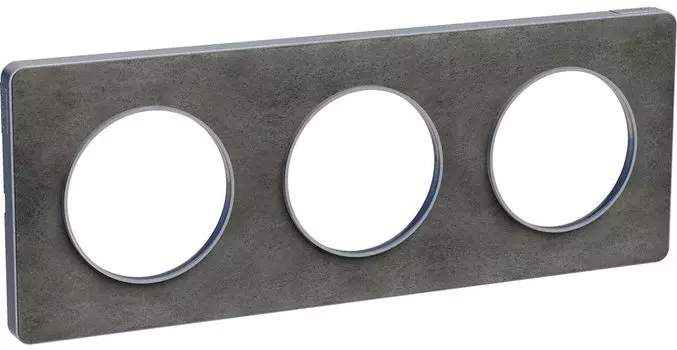 S53P806V Рамка Odace Сланец / Алюминий 3-постовая Schneider Electric