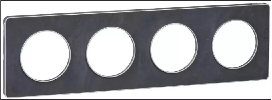 S53P808V Рамка Odace Сланец / Алюминий 4-постовая Schneider Electric