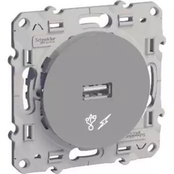 S53R408 USB розетка алюминий Odace Schneider Electric