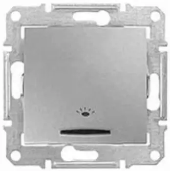 SDN1800160 Кн.выкл. "свет" подсв., алюминий Schneider Electric