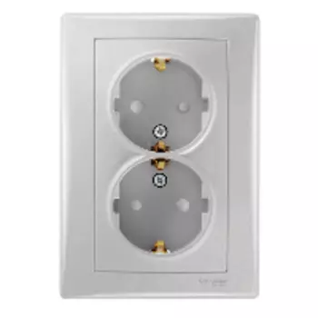 SDN3000660 Розетка двойная с з\к без шт., алюминий Schneider Electric