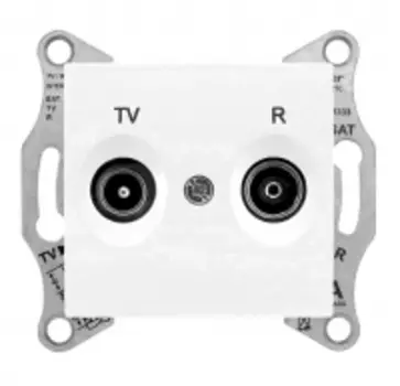 SDN3301821 TV\R розетка проходная, белый Schneider Electric