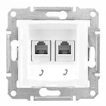 SDN4201121 Телеф. розетка 2 поста. белый Schneider Electric