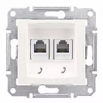 SDN4201147 Телеф. розетка 2 поста. бежевый Schneider Electric