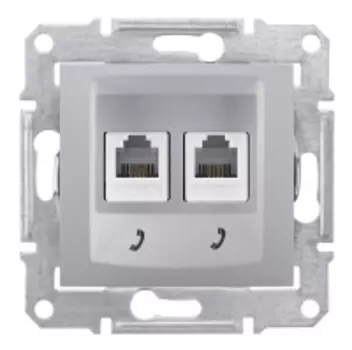 SDN4201160 Телеф. розетка 2 поста. алюминий Schneider Electric