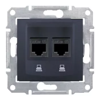 SDN4400170 Компьют. розетка х2, графит Schneider Electric