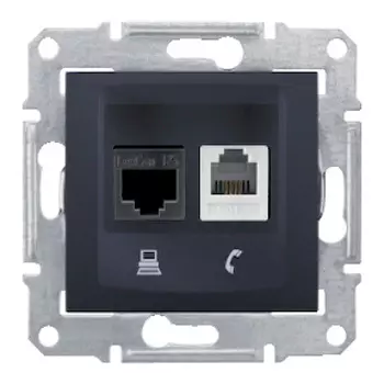 SDN5100170 Телеф.+компьют. розетка, графит Schneider Electric