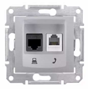 SDN5200160 Телеф.+компьют. розетка, алюминий Schneider Electric