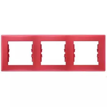 SDN5800541 Рамка Sedna Красный 3-постовая Schneider Electric