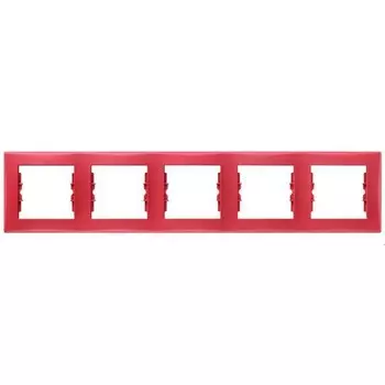 SDN5800941 Рамка Sedna Красный 5-постовая Schneider Electric