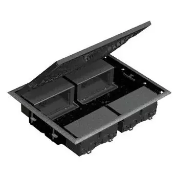 SF400-1 Люк в пол с горизонт.подключ.потребителей на 4 S-модуля, глубина 69мм, серый Simon Connect