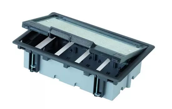 SF610-1 Люк в пол на 6 S-модулей (12 модулей К45), глубина 90-120мм, фальшпол, серый Simon Connect