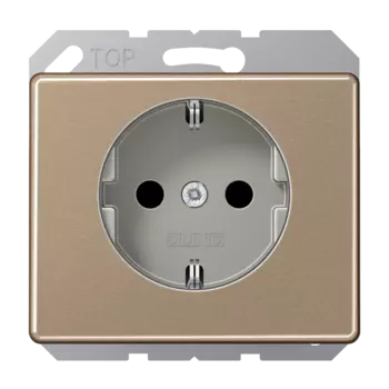 SL520KIGB SL 500 Бронза Розетка с/з с защитными шторками безвинт зажим Jung
