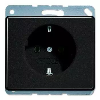 SL521KISW SL 500 Черный Розетка с/з с защитными шторками винт зажим Jung