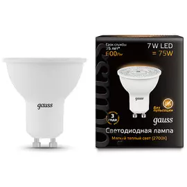 Софитная светодиодная лампа Gauss MR16 GU10 7W 2700K 101506107