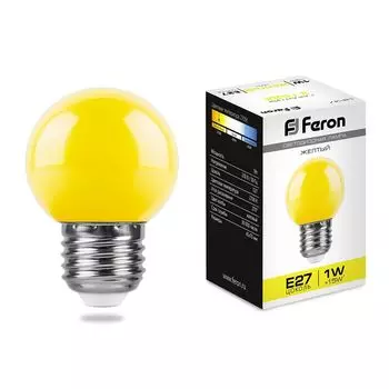 Светодиодная лампа 230V E27 желтый Feron 25879