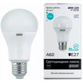 Светодиодная лампа Gauss Elementary A60 20W E27 4100K 23229