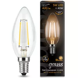 Светодиодная лампа Gauss Filament Candle E14 5W 2700K 103801105