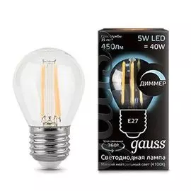 Светодиодная лампа Gauss Filament Globe E27 5W 4100K 105802205-D