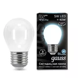 Светодиодная лампа Gauss Filament Globe OPAL E27 5W 4100K 105202205
