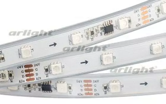 Светодиодная лента DMX-5000P 24V RGB (5060,180 LEDx6, DMX) Arlight 018644 SMD 5060 5м.
