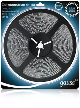 Светодиодная лента Gauss 5M синий 4,8W 3528SMD 60LED/m EB311000505