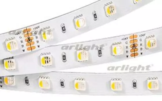 Светодиодная лента RT 2-5000 24V RGBW-One Warm 2x (5060, 300 LED, LUX) Arlight 019152 SMD 5060 5м.