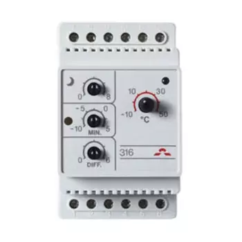 Терморегулятор DEVIreg™ D-316 (-10°C-+50°C) на шину DIN, с датчиком на проводе, 16А DEVI 140F1075