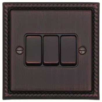 Трехклавишный выключатель T&amp;J Electric Colossal Шоколадный кашемир CME2513-2-BZ