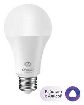 Умная лампа Digma DiLight E27 N1 E27 8Вт 800lm Wi-Fi