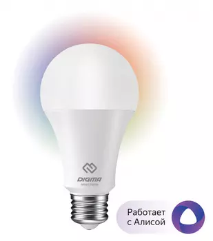 Умная лампа Digma DiLight E27 N1 RGB E27 8Вт 800lm Wi-Fi