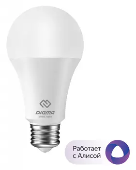 Умная лампа Digma DiLight E27 W1 E27 8Вт 850lm Wi-Fi