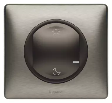 Умный беспроводной сценарный выключатель "День/Ночь". Цвет Графит. Рамка Вольфрам. Legrand Celiane with NETATMO 064886