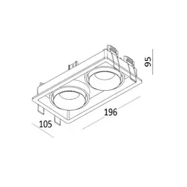 Встраиваемый светильник Quest Light CASTLE 2 LD black