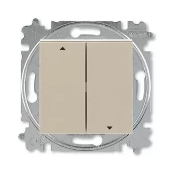 Выключатель жалюзи двухклавишный ABB Levit без фиксации клавиш кофе макиато / белый 3559H-A88445 18W 2CHH598845A6018