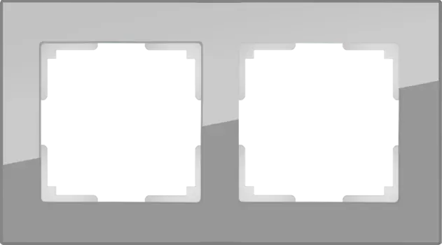 WL01-Frame-02 Рамка на 2 поста (серый,стекло) Favorit Werkel a030776
