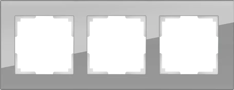 WL01-Frame-03 Рамка на 3 поста (серый,стекло) Favorit Werkel a030777