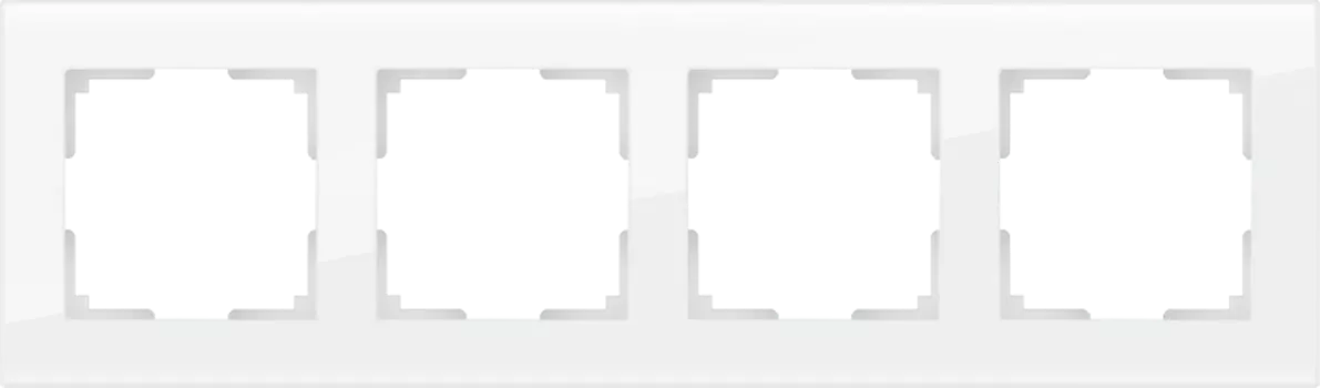 WL01-Frame-04 Рамка на 4 поста (белый, стекло) Favorit Werkel a030822