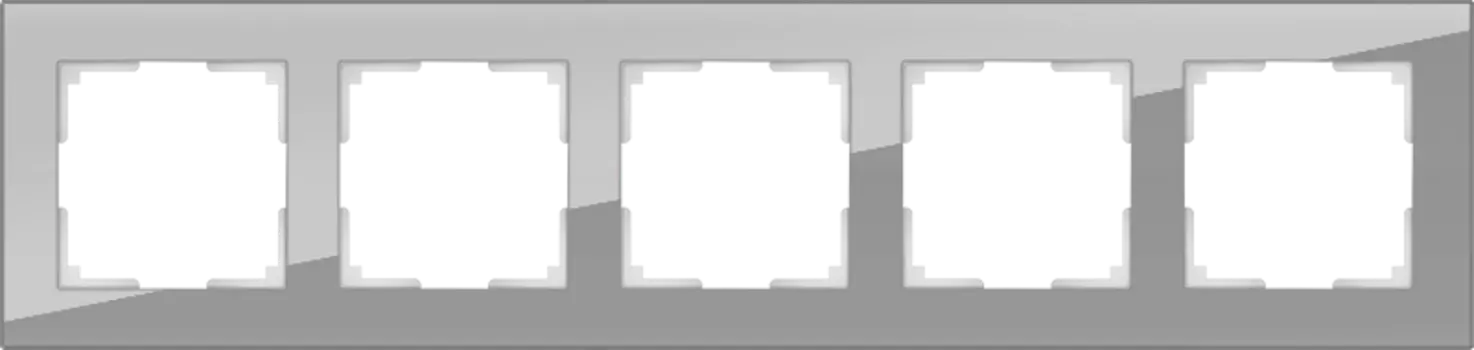 WL01-Frame-05 Рамка на 5 постов (серый,стекло) Favorit Werkel a030779