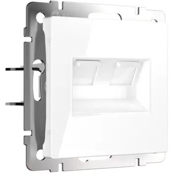 WL01-RJ45+RJ45 Розетка двойная Ethernet RJ-45 (белая) Antik Werkel a033759