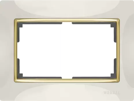 WL03-Frame-01-DBL-ivory-GD Рамка для двойной розетки (слоновая кость/золото) Snabb Werkel a035259