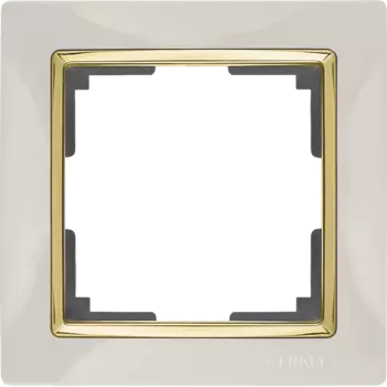 WL03-Frame-01-ivory-GD Рамка на 1 пост (слоновая кость/золото) Snabb Werkel a035247