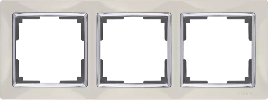 WL03-Frame-03-ivory Рамка на 3 поста (слоновая кость) Snabb Werkel a028902
