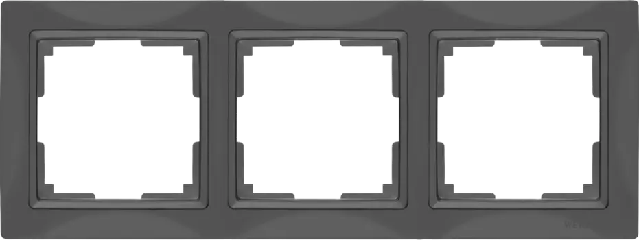 WL03-Frame-03 Рамка на 3 поста (серо-коричневый, basic) Snabb basic Werkel a036700