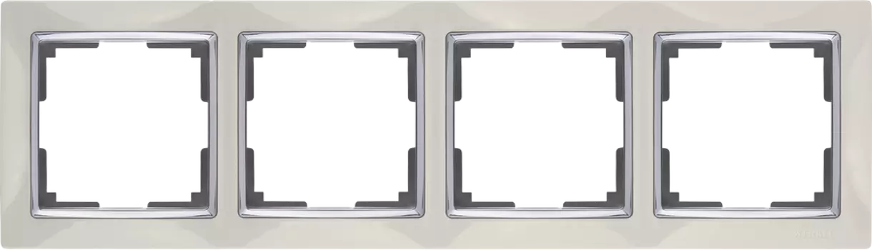 WL03-Frame-04-ivory Рамка на 4 поста (слоновая кость) Snabb Werkel a028903