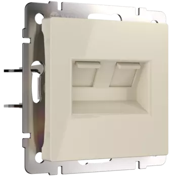 WL03-RJ11-45-ivory Розетка телефонная RJ-11 и Еthernet RJ-45 (слоновая кость) Antik Werkel a028897