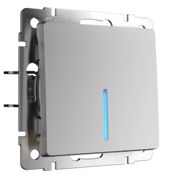 WL06-SW-1G-LED Выключатель одноклавишный с подсветкой (серебряный) Antik Werkel a029824