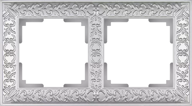 WL07-Frame-02 Рамка на 2 поста (жемчужный) Antik Werkel a031783
