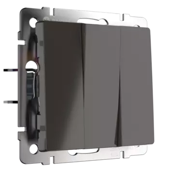 WL07-SW-3G Выключатель трехклавишный (серо-коричневый) Antik Werkel a033752