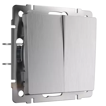 WL09-SW-2G-2W Выключатель двухклавишный проходной (cеребряный рифленый) Antik Werkel a035656